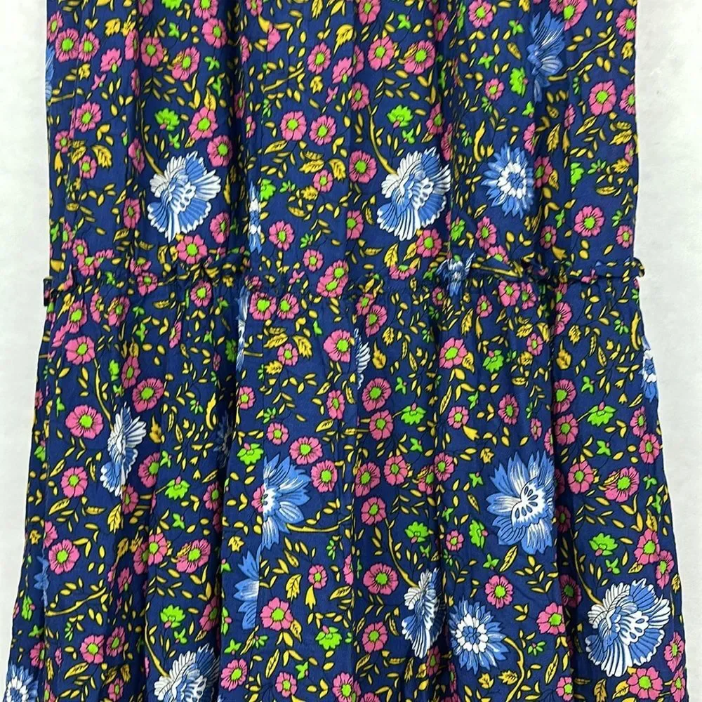 NWT Aly Daly Naxi Skirt Floral Print Navy background, pink/Yellow flower Sz S
